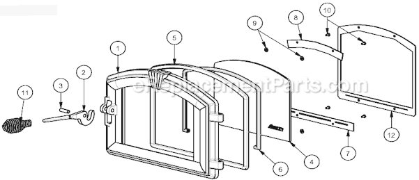 Page A Diagram and Parts List for 5500M  US Stove Company Heating Stove